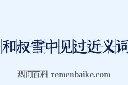 和叔雪中见过近义词是什么意思的图片